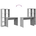 vidaXL Bureau Sonoma gris 138.5 x 55 x 143 cm Bois d'ingénierie