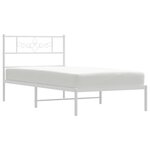 vidaXL Cadre de lit métal sans matelas avec tête de lit blanc 90x200cm