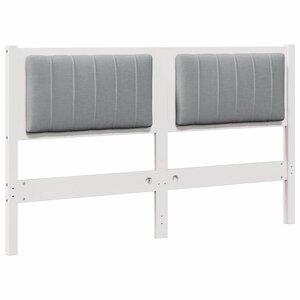 vidaXL Tête de lit capitonnée avec tête de lit Blanc 135 cm Pin massif