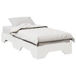 vidaXL Cadre de lit sans matelas empilable blanc 90x190 cm bois massif