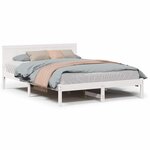 vidaXL Cadre de lit Blanc 150 x 200 cm Bois de pin massif