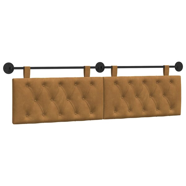 vidaXL Tête de lit suspendue Marron Velours