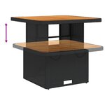 vidaXL Salon de jardin 5 Pièces avec coussins Noir Résine tressée