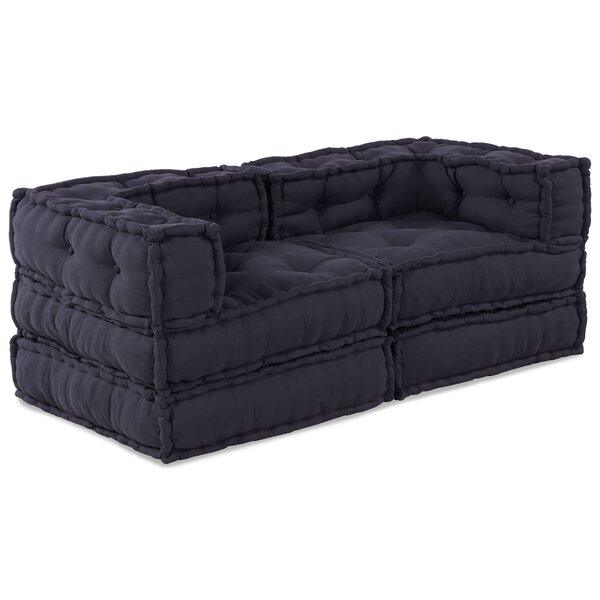 vidaXL Poufs Modulaires 2 Pièces Tissu Anthracite