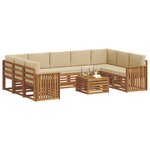 vidaXL Ensembles de canapés avec coussin 10 Pièces Naturel et Beige