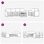 vidaXL Ensemble de canapés d'extérieur 7 Pièces Naturel et Anthracite