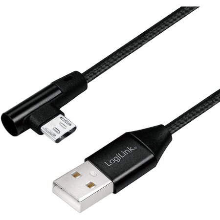 Câble USB 2.0, USB-A - Micro USB, 0,3 m, noir LOGILINK