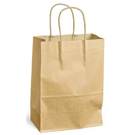 Sac à poignées torsadées kraft 100g taille m 32x12x41cm brun mailmedia