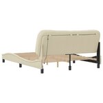 vidaXL Cadre de lit avec lumières LED crème 160 x 200 cm tissu