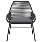 vidaXL Ensemble à manger de jardin coussins 7Pièces noir poly rotin verre