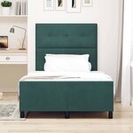 vidaXL Cadre de lit avec tête de lit Vert foncé 120 x 200 cm Velours