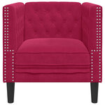 vidaXL Fauteuil Chesterfield rouge bordeaux velours