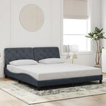 vidaXL Cadre de lit avec LED sans matelas gris foncé 180x200cm velours