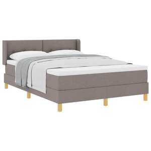 vidaXL Lit à ressorts avec matelas Taupe 190 x 140 cm Polyester