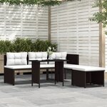 vidaXL Salon de jardin 4 Pièces Résine tressée Marron