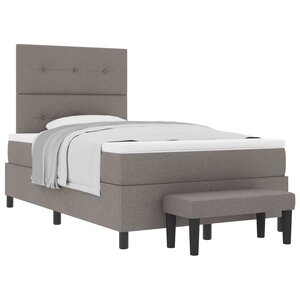 vidaXL Lit à ressorts avec matelas Taupe 120 x 190 cm tissu