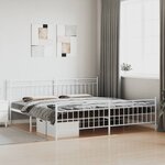 vidaXL Cadre de lit métal avec tête de lit/pied de lit blanc 193x203cm