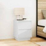 VidaXL Tables de chevet avec lumières LED 2 Pièces blanc 38x34x50 cm