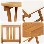 vidaXL Ensemble bistrot 3 Pièces Marron Bois d'acacia massif