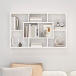 vidaXL Étagère murale blanc 85x16x52 5 cm bois d'ingénierie