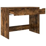 vidaXL Bureau avec tiroir avec tiroir Chêne Fumé 100 x 50 x 78 cm