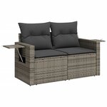 vidaXL Salon de jardin avec coussins 12 Pièces gris résine tressée