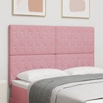 vidaXL Tête de lit à boutons en cristal  rose  160 cm  velours