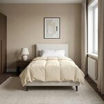 vidaXL Duvet d'hiver Matelassé Crème 135 x 220 cm Microfibre