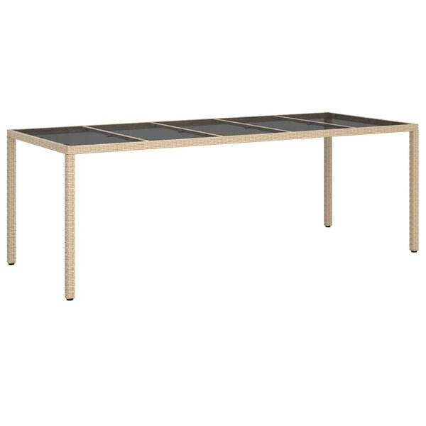vidaXL Table de jardin pour repas Beige 250 x 100 x 75 cm Poly rotin