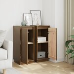 vidaXL Buffets 2 Pièces Marron miel 31 5x34x75 cm Bois massif de pin