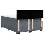 vidaXL Sommier à lattes de lit et matelas Gris foncé 140x200cm Velours