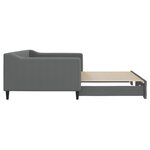 vidaXL Lit de jour avec gigogne sans matelas gris foncé 100x200 cm