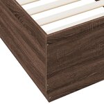 vidaXL Cadre de lit avec LED sans matelas chêne marron 90x200 cm