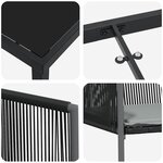 vidaXL Ensemble de salle à manger pour jardin 3 Pièces Noir Poly rotin