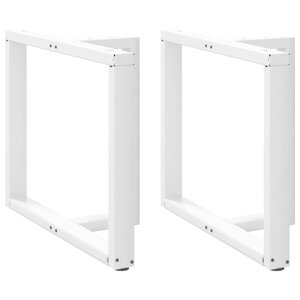 vidaXL Pieds de table à manger en T  2 pièces  blanc  90 x 35 x (72-73) cm  acier
