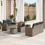 vidaXL Ensemble de canapé de jardin 8 Pièces Gris polyrotin