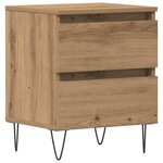 vidaXL Cabinet de chevet avec tiroir chêne artisanal 40 x 35 x 50 cm