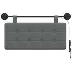 vidaXL Tête de lit suspendue Avec lumière LED Gris foncé Tissu