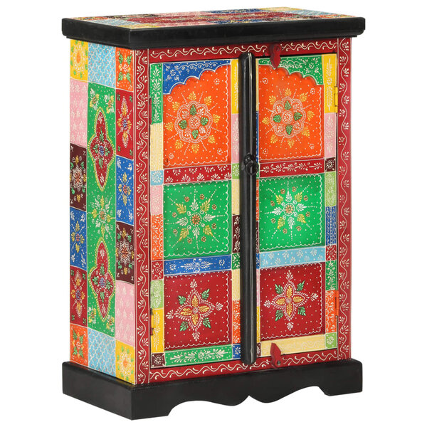 vidaXL Buffet peint à la main avec portes 53x30x75 cm Bois de manguier