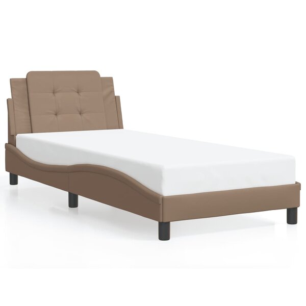 vidaXL Cadre de lit sans matelas Zadar cappuccino 80x200 cm similicuir