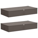 vidaXL Boîte de rangement 2 Pièces Gris 90 x 48 x 15 cm Tissu intissé