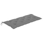 vidaXL Balancelle avec coussin gris 170 cm Bois de teck solide