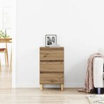 vidaXL Cabinet de chevet avec tiroir chêne artisanal 40 x 35 x 70 cm