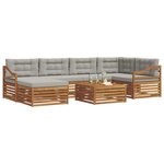 vidaXL Ensemble de canapés d'extérieur 7 Pièces Gris Naturel et Clair