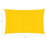 vidaXL Voile d'ombrage 160 g/m² Jaune 2x4 m PEHD