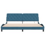 vidaXL Cadre de lit avec lumières LED bleu 200x200 cm velours