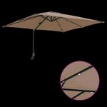 vidaXL Parasol de jardin Taupe 248.5 x 247.5 x 160 cm tissu