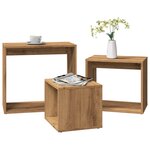 vidaXL Tables gigognes 3 Pièces chêne artisanal bois d'ingénierie