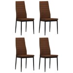 vidaXL Chaises à manger lot de 4 marron tissu