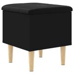 vidaXL Banc de rangement noir 42x42x46 cm bois d'ingénierie
